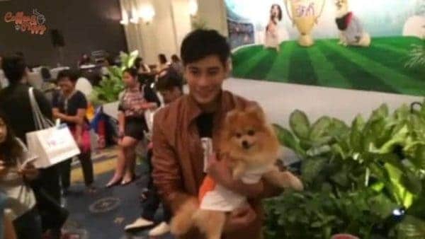 พี่เคน ภูภูมิ กับ พี่เม้ง ในงานแถลงข่าว "Thailand International Dog Show"